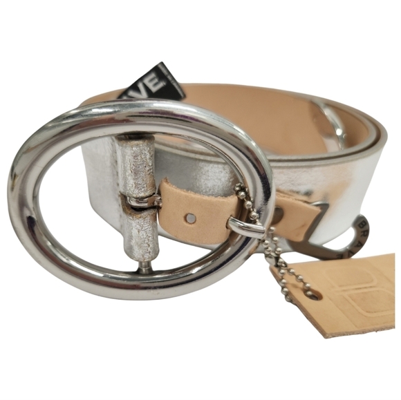 BRAVO Eziz Silver Metallic Belt SIZE 32 - Picture 3 of 9